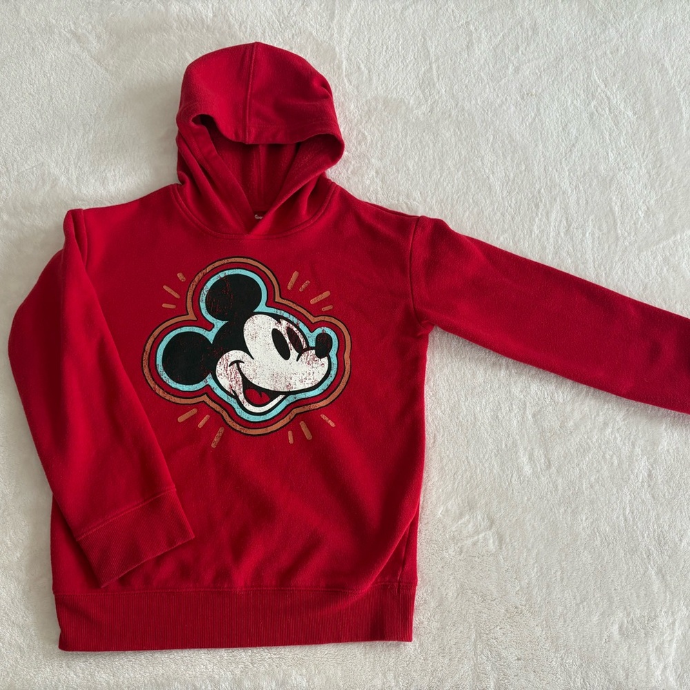 Disney Red Kids Hoodie with Mickey Mouse Design